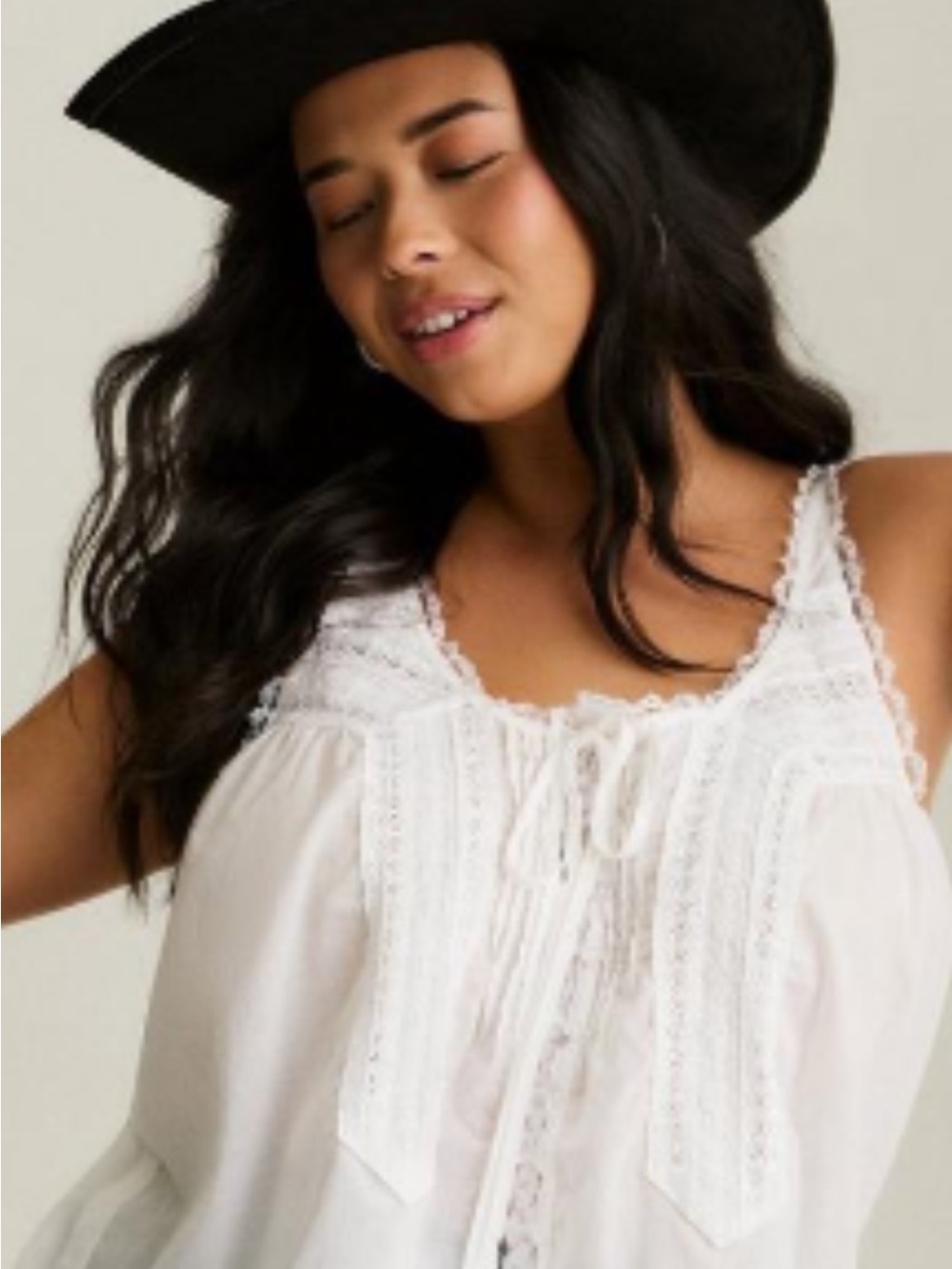 White Lace-Trim Tank Top - Women